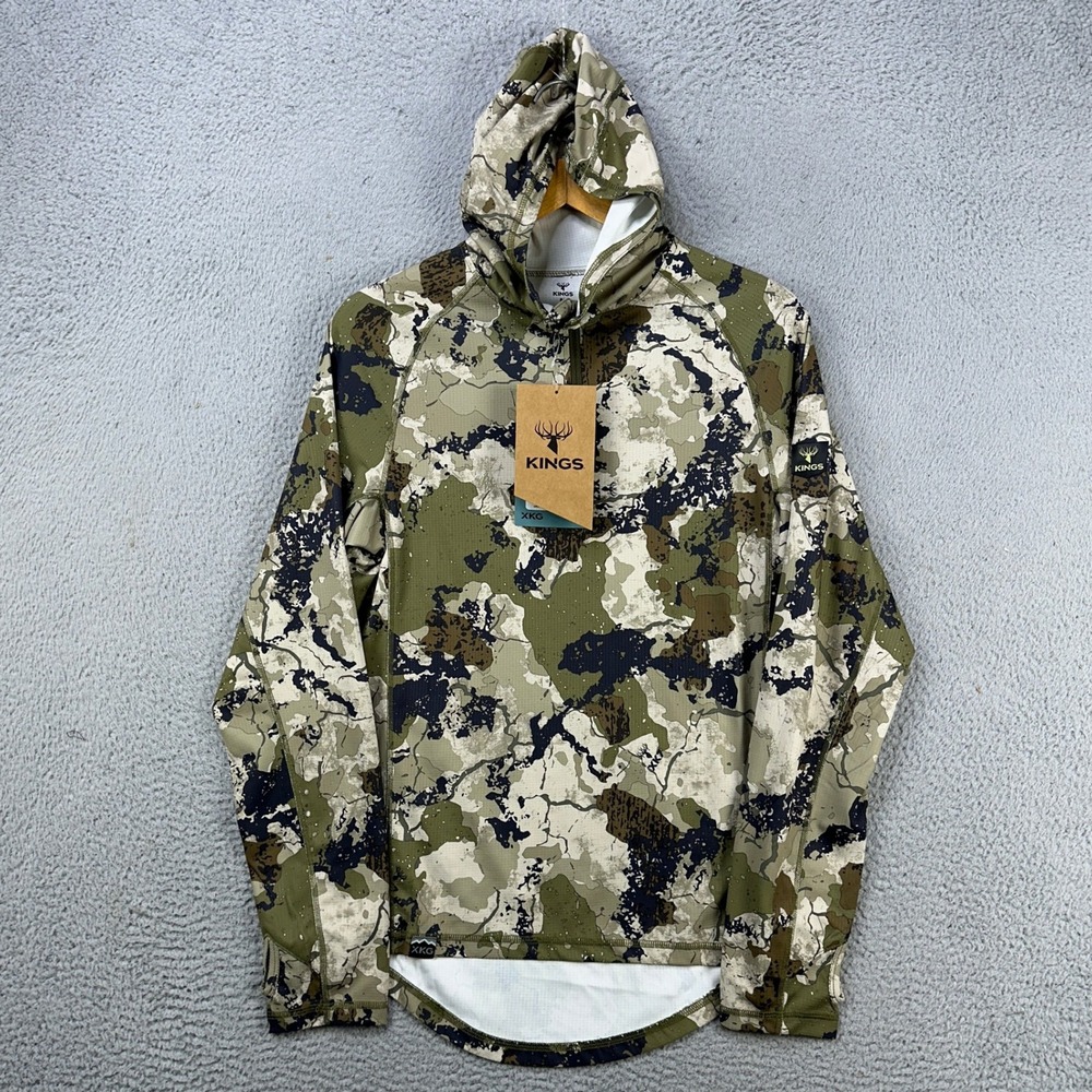 Kings XKG Elevation Shirt Hoodie Mens Medium Green Camo Quarter Zip Pullover NEW